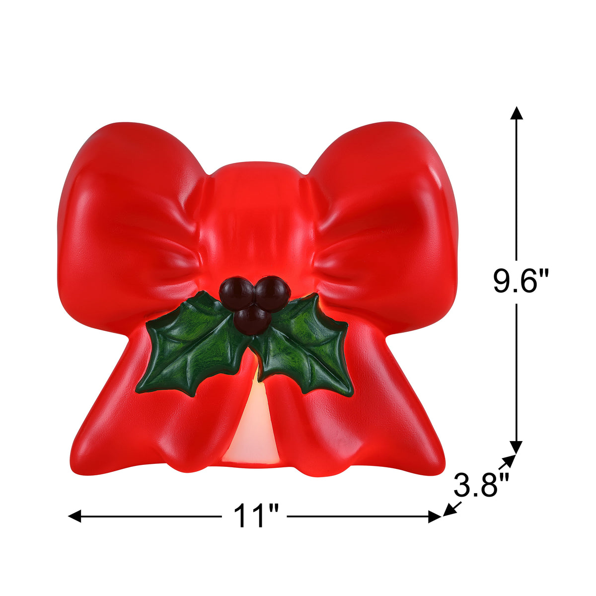 Mr. Christmas 11" Red LED Blow Mold Bow Decoration