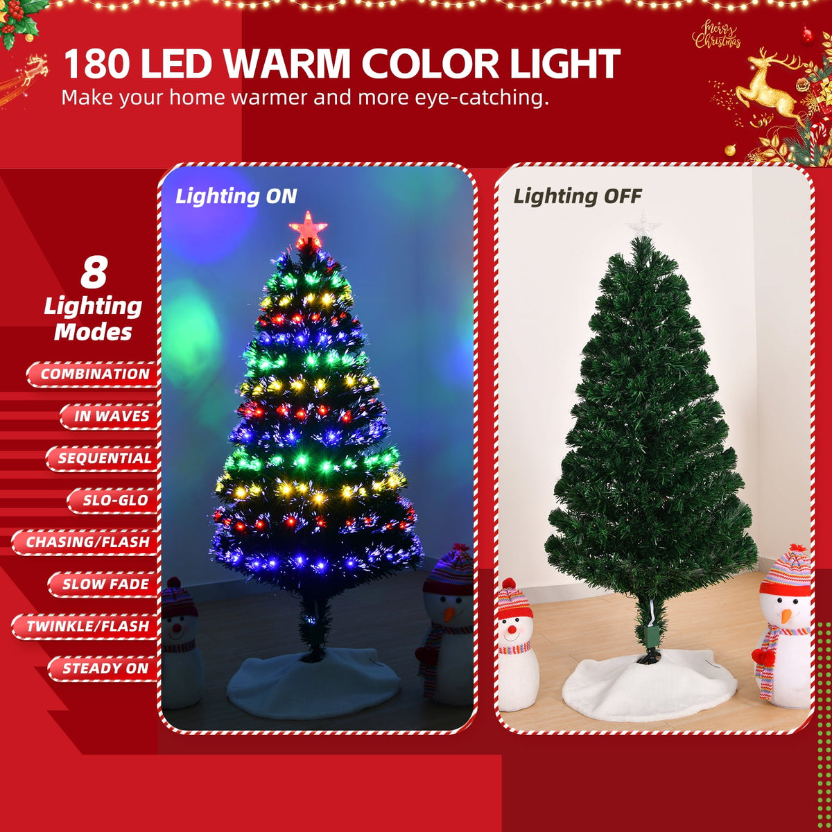 Ktaxon Black Christmas Tree 6ft Artificial Xmas Tree with 250 LEDs,Indoor Holidays Decoration,8 Modes