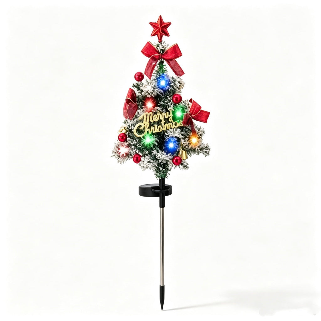 AuroraX Christmas Tree Christmas Decorations DIY 8 Lighting Modes Solar Waterproof Lighted Holiday Yard Stakes Indoor Outdoor Lights Patio Christmas Decorations
