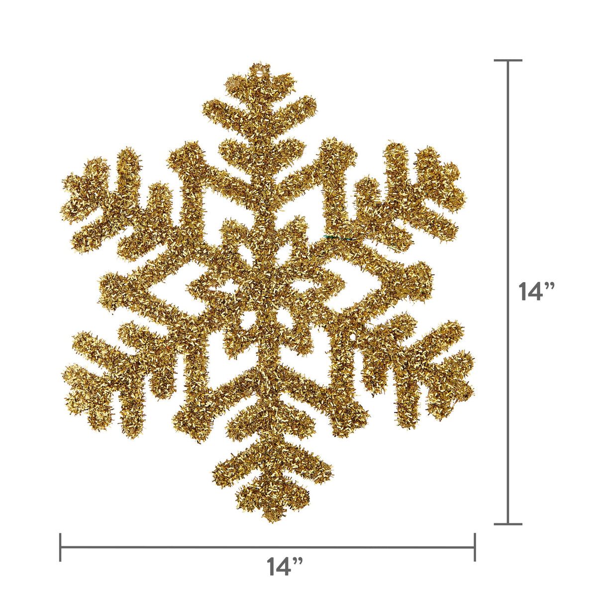 Gold Jumbo Tinsel Snowflake Christmas Ornament, 14", by Holiday Time