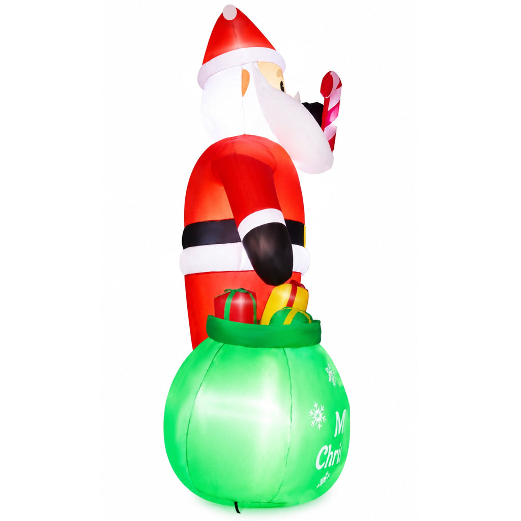 Yexmas 7FT Christmas Inflatable Santa Claus with Photo Frame, Blow Up Santa Claus Xmas Decorations for Outdoor Indoor, Built-in LED Light for Yard Gardern Lawn