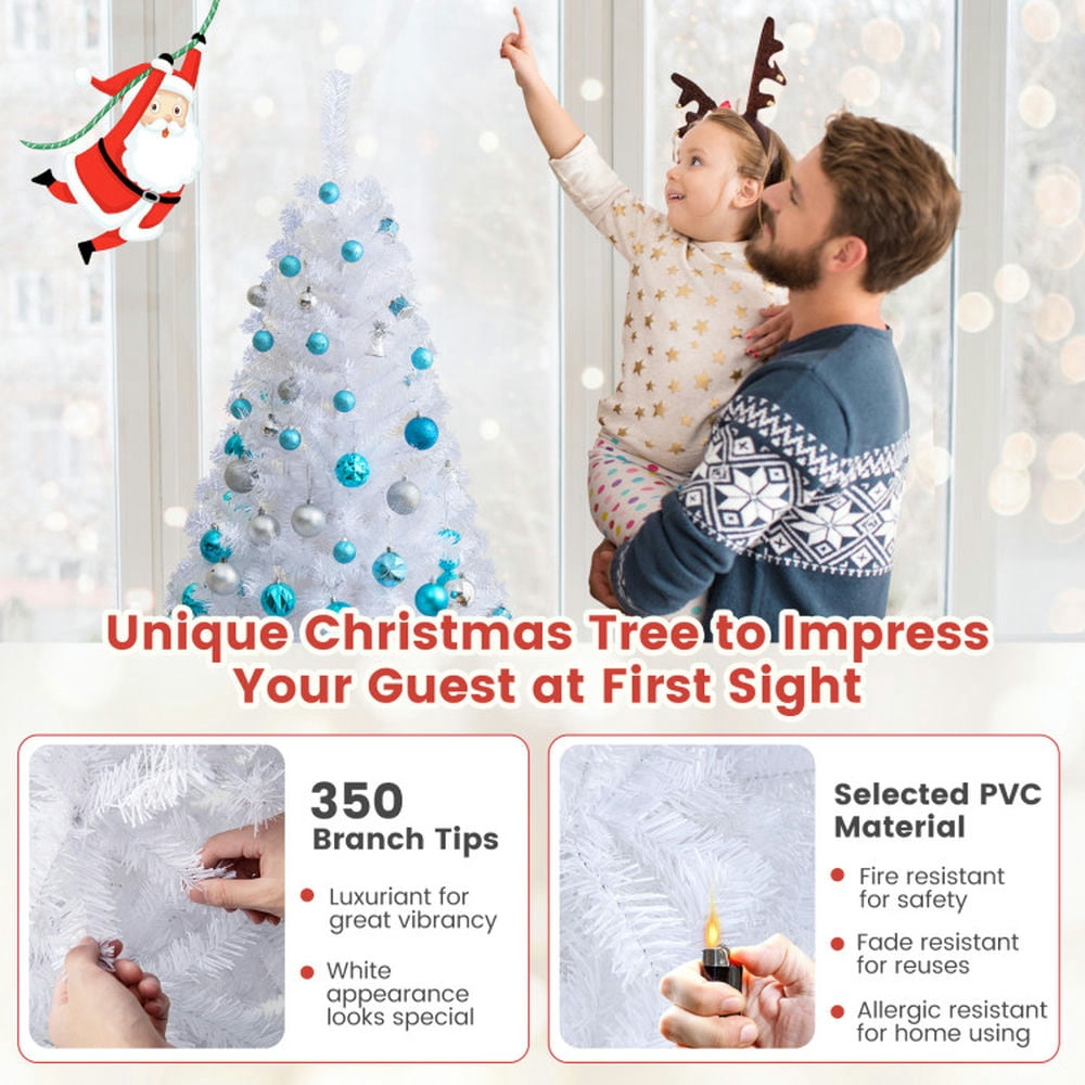 Barara King Christmas Tree,Home Party Christmas Tree Decorations,5 ft White Artificial PVC Christmas Tree