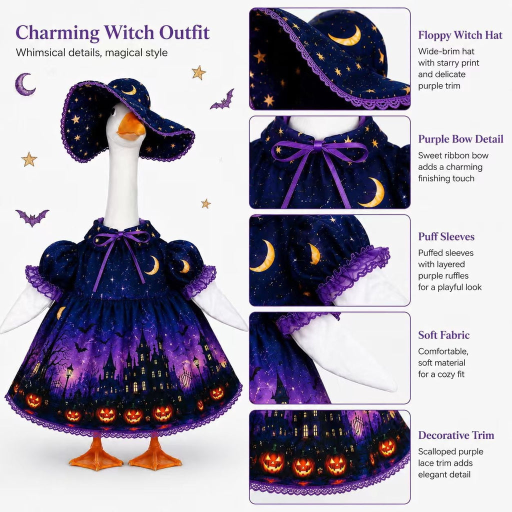 Lzobxe Porch Goose Clothes, Casual Style Lawn Yard Garden Decor for 23" High Cement or Plastic Geese, Goose Costume for All Season and Occasiona