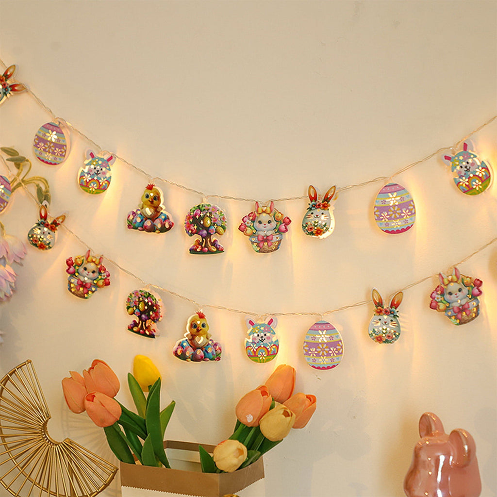 XGFHYJEH Easter Light Egg String Lights Battery Operated 15M 10LED Fairy String Lights for Easter Decor Indoor Bedroom Patio Spring Theme Party Decor