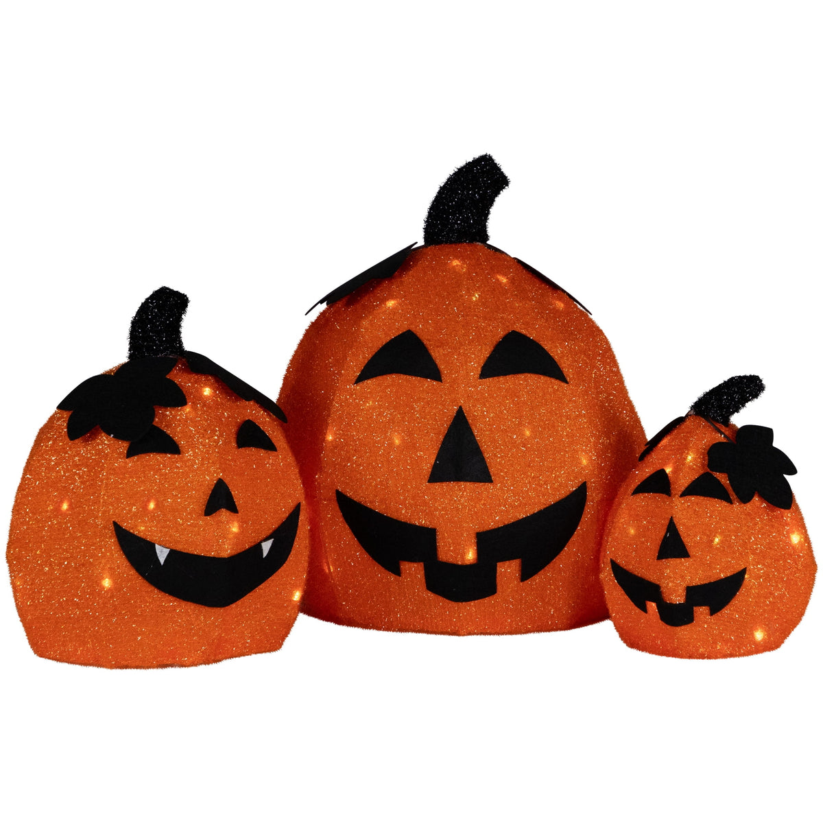 Northlight LED Lighted Jack O' Lantern Outdoor Halloween Decorations - Warm White - Set of 3