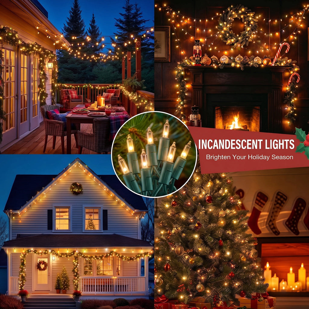 VOLIVO Christmas Lights, 33FT 100 Count Incandescent Waterproof Mini String Lights, Connectable Christmas Decorations for Indoor Outdoor Home Party Garden Yard (Muliticolor)