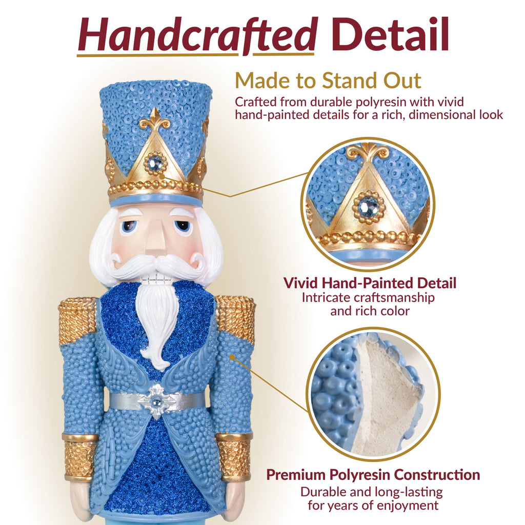 Sunnydaze Pink Polyresin Kenneth the Princely Nutcracker Christmas Statue, 37"