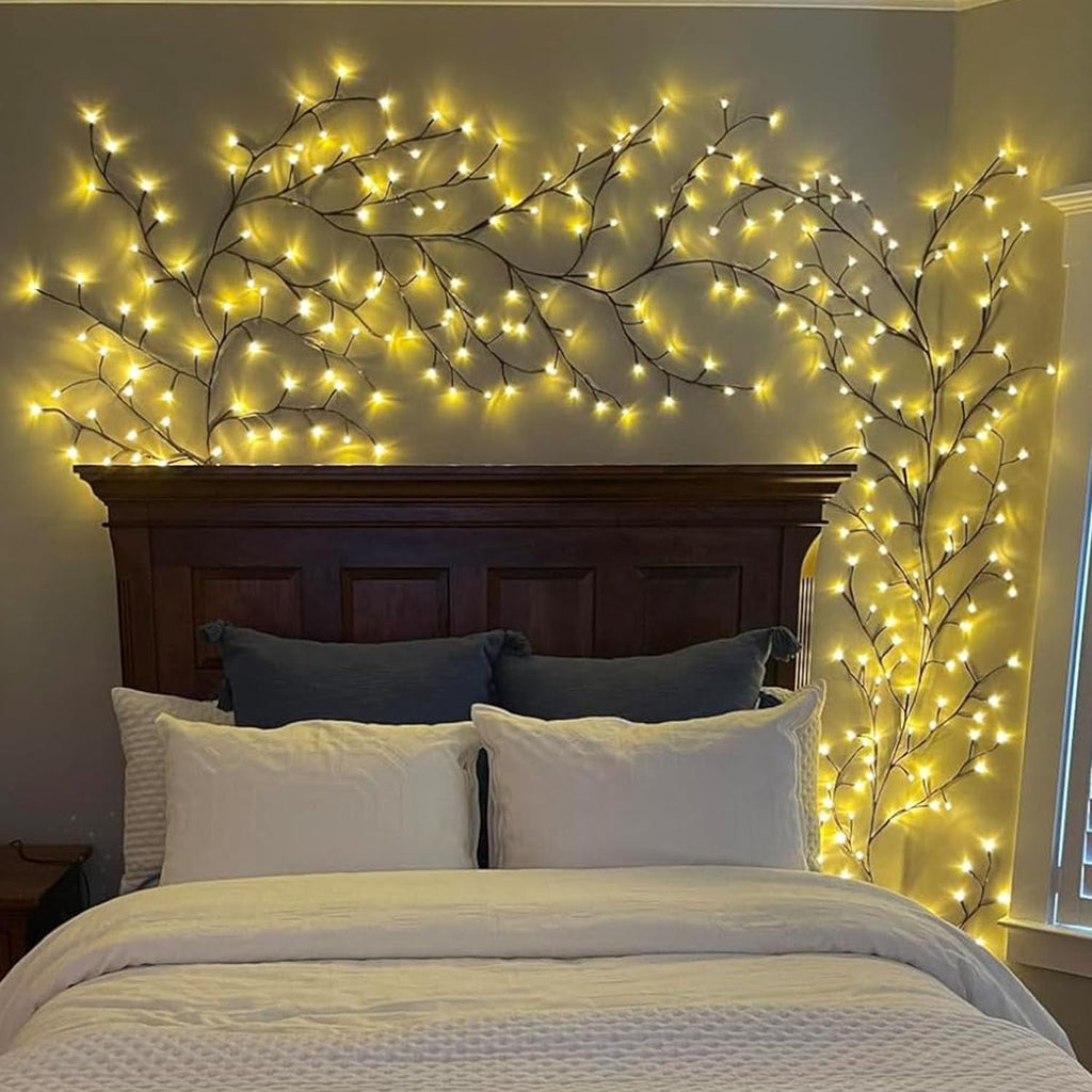 Twinkle Star 144 LED, 18 Branches Enchanted Willow Vine Lights, 7.5ft Plug-in Lights for Walls Bedroom Home Decor, 1 Pack