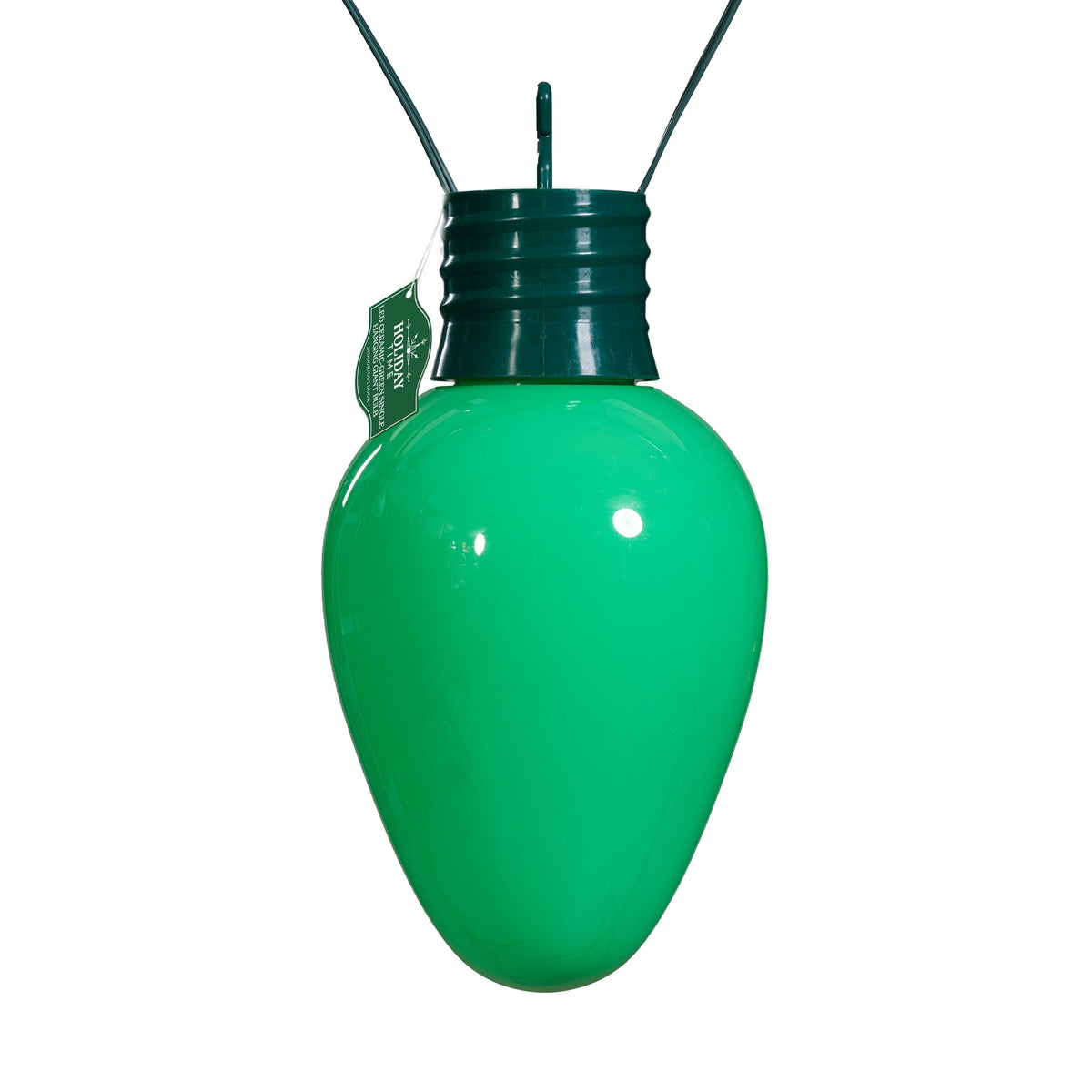 Indoor/Outdoor LED Giant Hanging C9 Bulb Christmas Light, Ceramic Green, 14", by Holiday Time