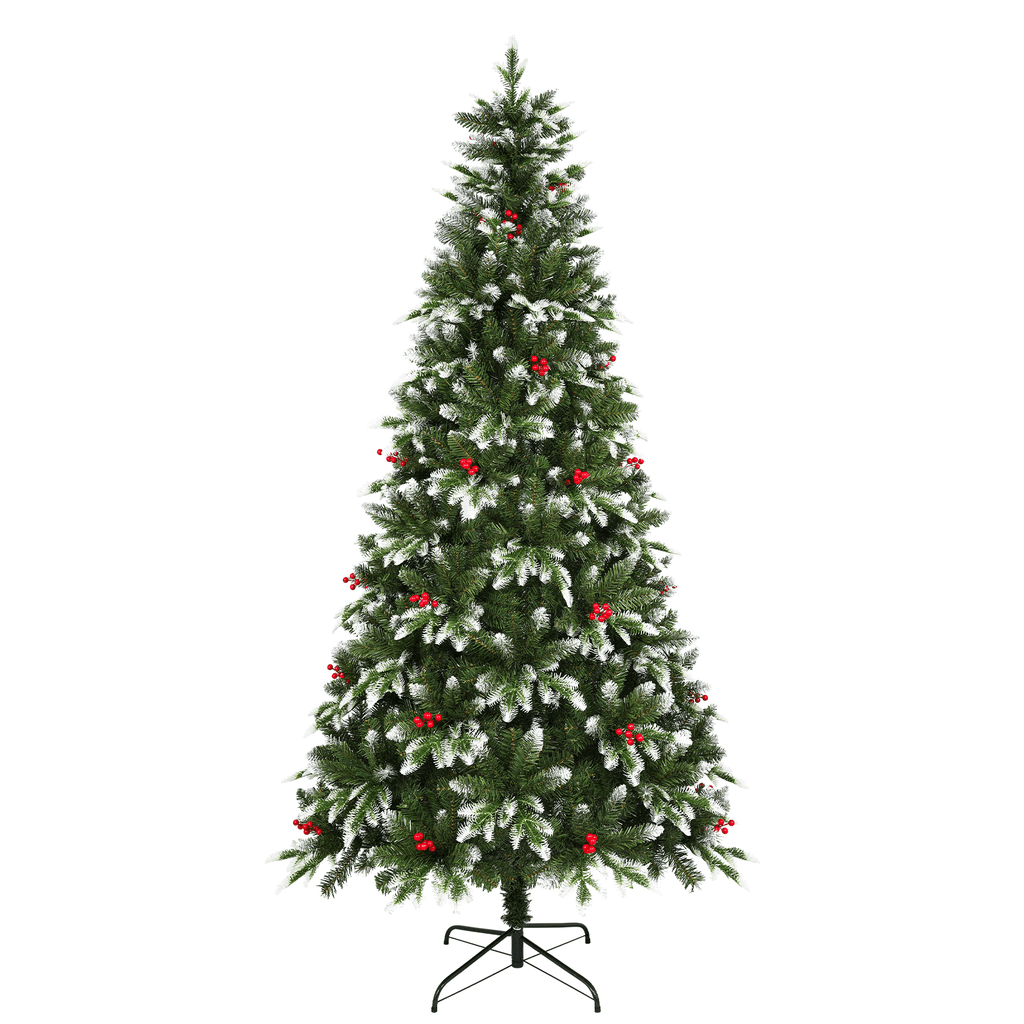 Vowella 6ft Artificial Christmas Tree with 500 PE&PVC Mixed Branch Tips, Unlit Hinged Premium Spruce Fake Xmas Trees, Sturdy Base, Green