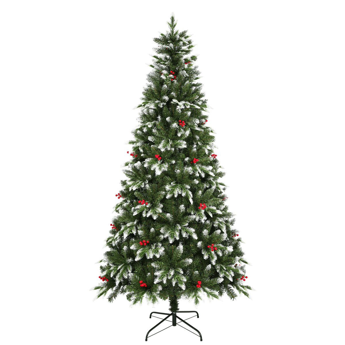 Vowella 6ft Artificial Christmas Tree with 500 PE&PVC Mixed Branch Tips, Unlit Hinged Premium Spruce Fake Xmas Trees, Sturdy Base, Green