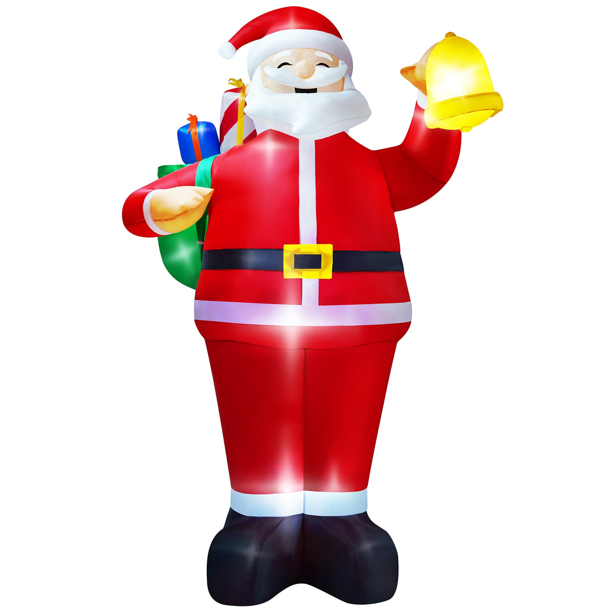 Yexmas 7FT Christmas Inflatable Santa Claus with Photo Frame, Blow Up Santa Claus Xmas Decorations for Outdoor Indoor, Built-in LED Light for Yard Gardern Lawn