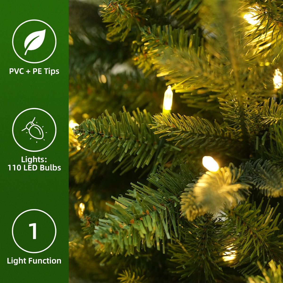 Vivatrees 3FT Potted Christmas Tree Pre-Lit with Warm White LED Lights Artificial Xmas Tree for Living Room Home Office Indoor Holiday Decoration
