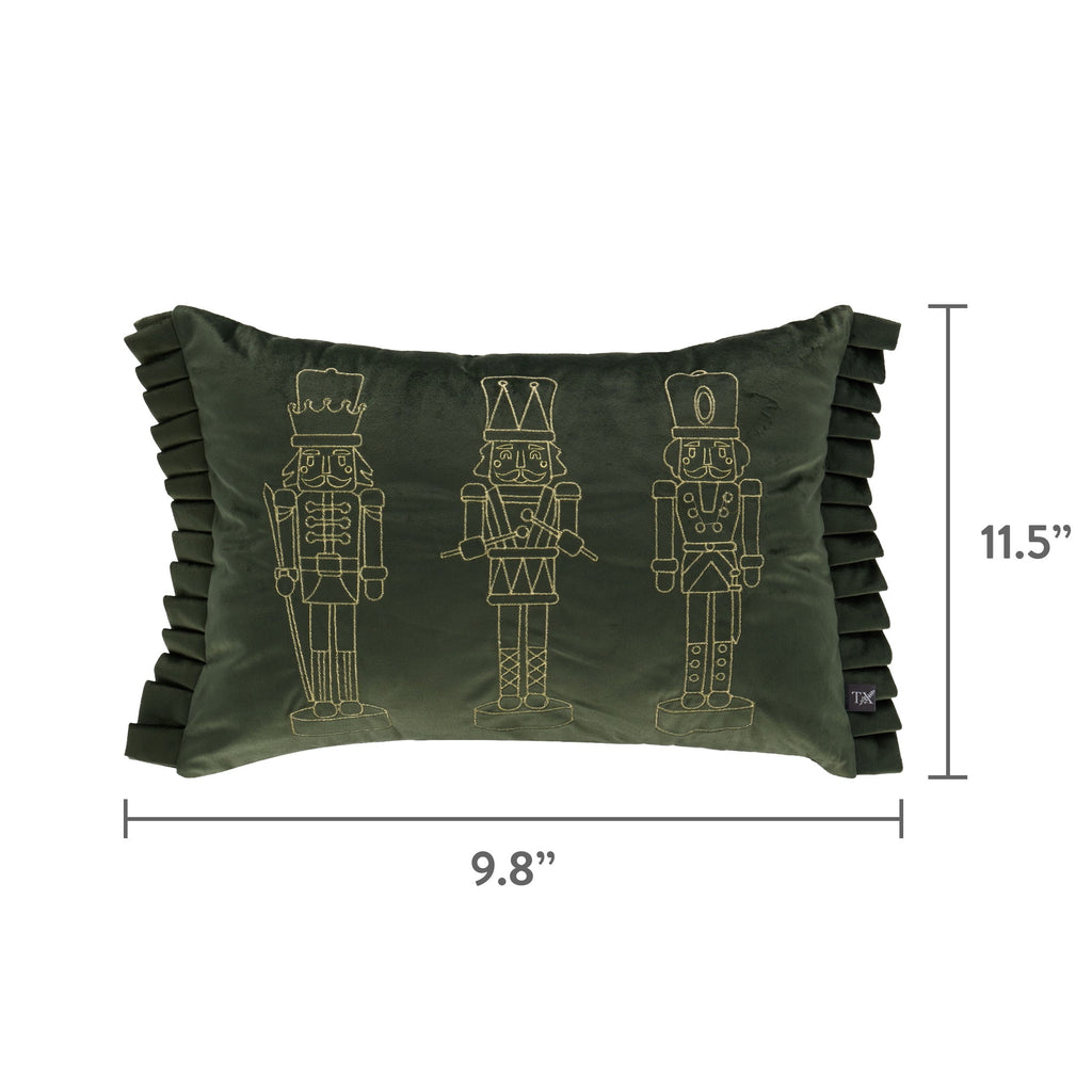 My Texas House Nutcracker Decorative Christmas Pillow, Green, 20" x 14"