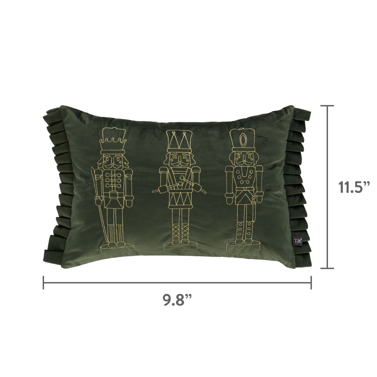 My Texas House Nutcracker Decorative Christmas Pillow, Green, 20" x 14"