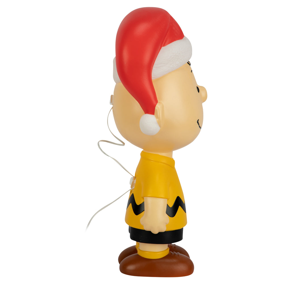 22 inch Lighted Christmas Charlie Brown Blow Mold with Santa Hat - Peanuts Outdoor Decor