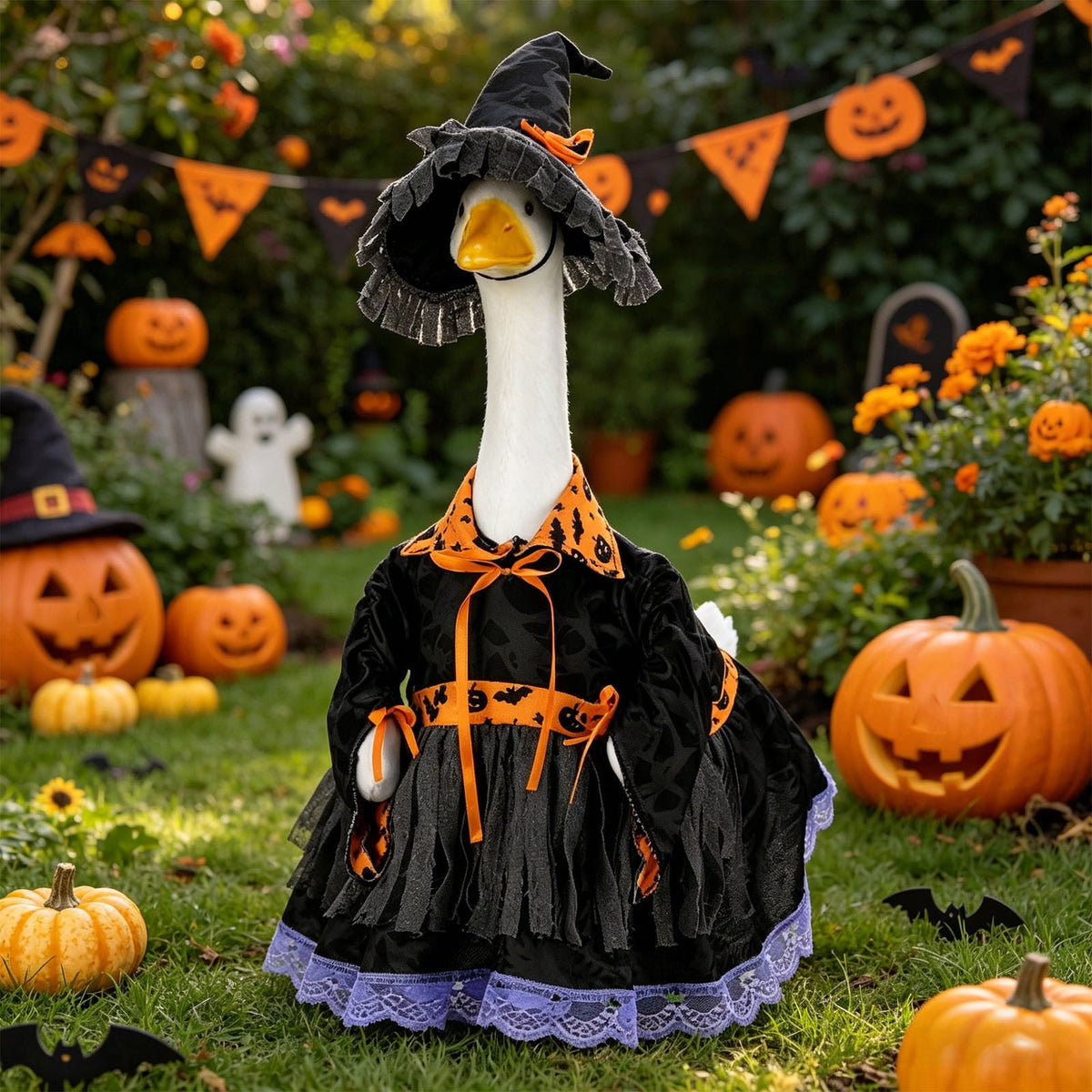 Lzobxe Porch Goose Clothes, Casual Style Lawn Yard Garden Decor for 23" High Cement or Plastic Geese, Goose Costume for All Season and Occasiona