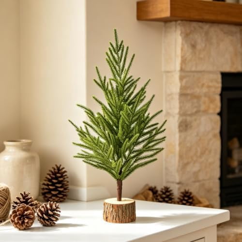 Artificial Christmas Tree 15 Inch for Indoor Home Office Decor (15IN, A-1)