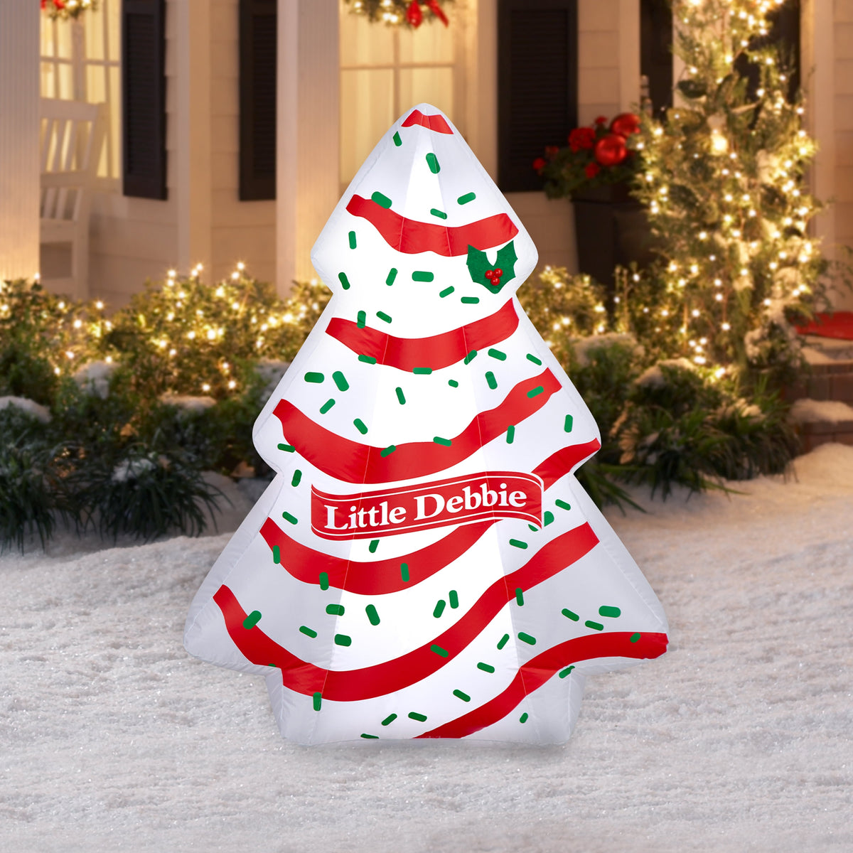 Little Debbie Christmas Tree Cake Yard Inflatable with LED Lights 4.5 ft