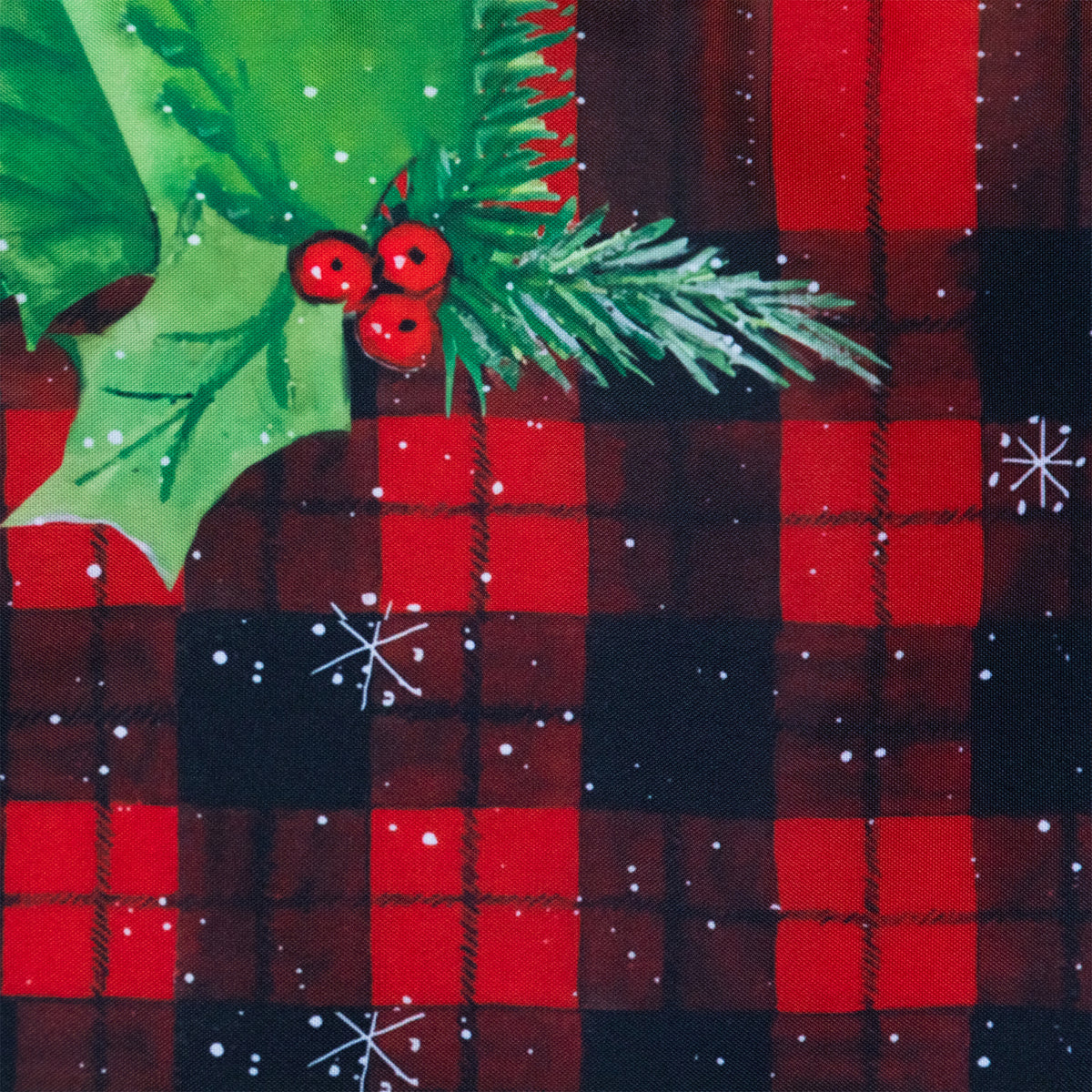 Northlight Plaid with Holly and Berries Rectangular Christmas Table Runner - 72"