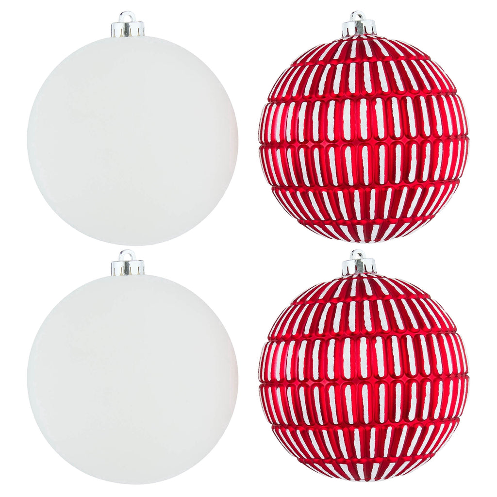 4-Count Champagne and Cream Ball Shatterproof Christmas Ornaments, 6", by Holiday Time