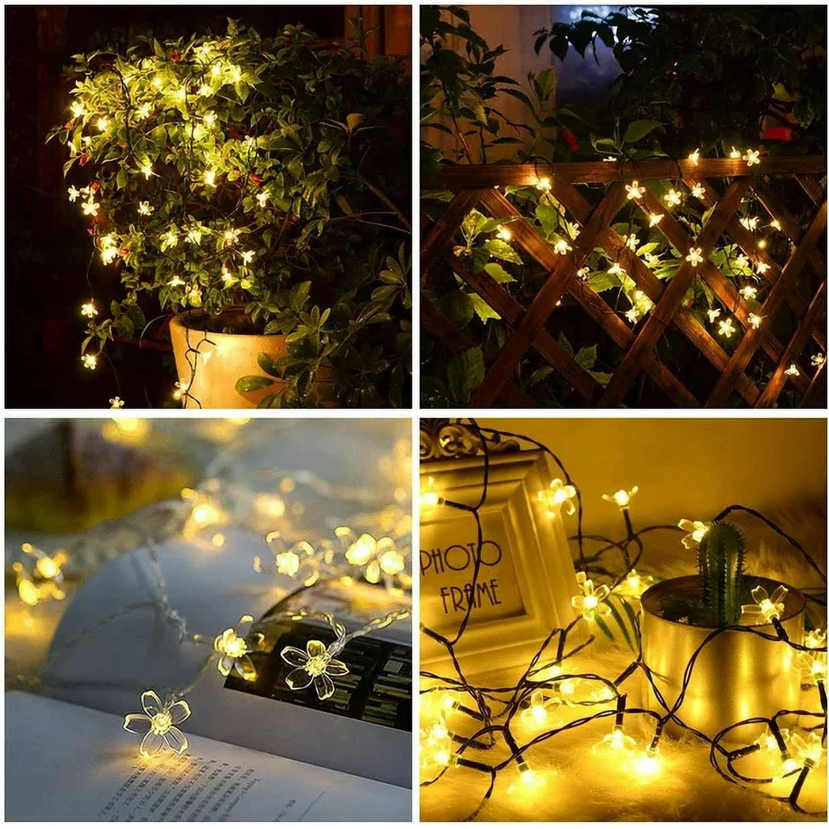 Solar Flower String Lights, Cherry Blossoms Solar Fairy Light,23ft 50 LED Outdoor Waterproof String Lights for Christmas Tree, Home, Garden, Wedding, Patio, Party Decorations(pink)