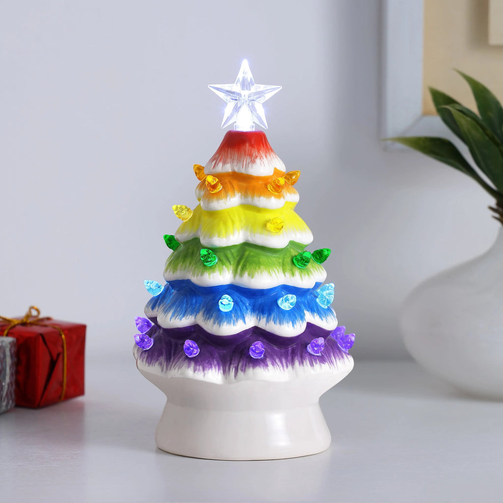 Mr. Christmas 7 in. Nostalgic Ceramic Tree - Rainbow