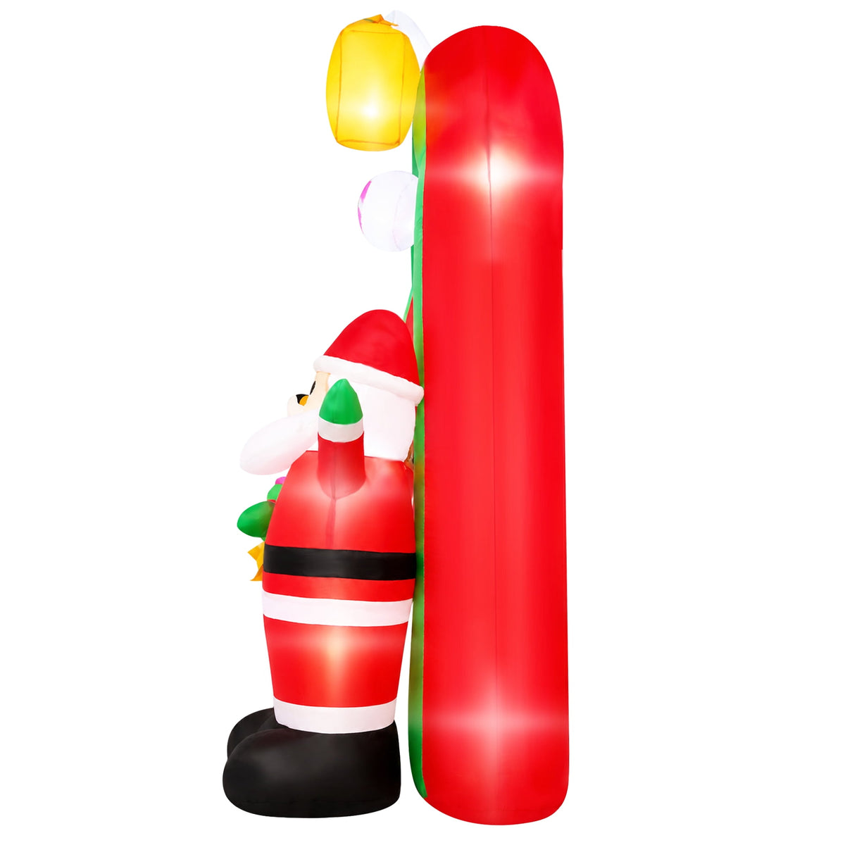 Yexmas 8FT Christmas Inflatable Archway,Christmas Blow Up Yard Decorations with Santa Claus and Snowman,Outdoor Christmas Decorations with Bow LED Lights