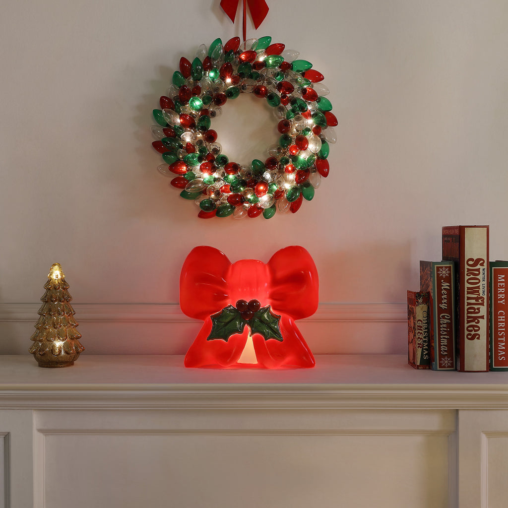 Mr. Christmas 11" Red LED Blow Mold Bow Decoration