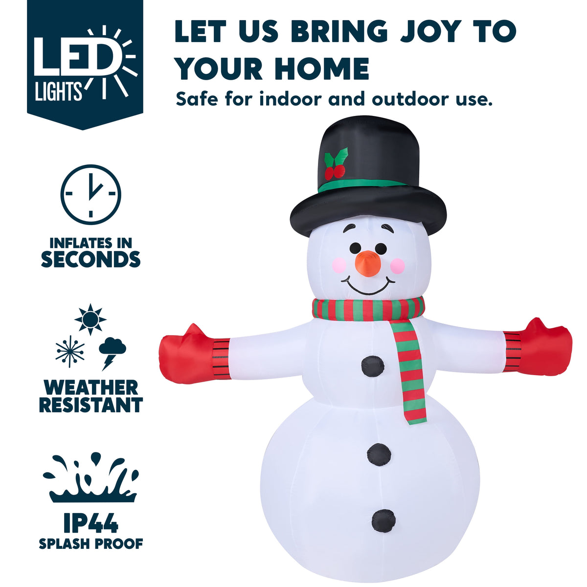 Joyfy 6 FT Christmas Inflatables Snowman Outdoor Decorations,Snowman Christmas Blow Ups Yard Christmas with Built-in LEDs for Holiday Party Garden Lawn Decor