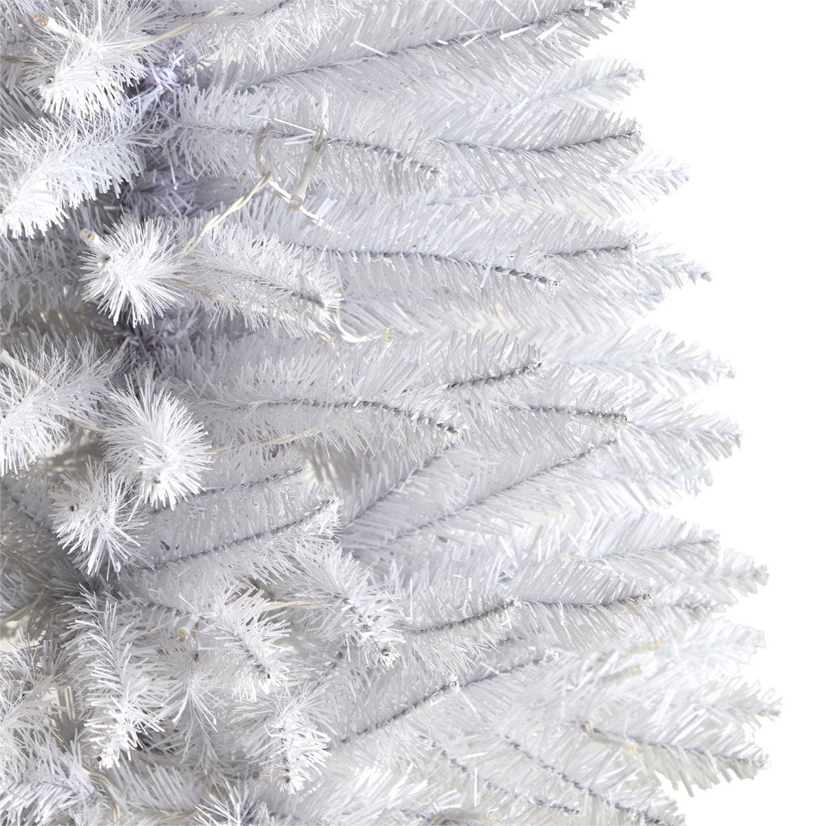 Nearly Natural 3' White Slim Artificial Christmas Tree Prelit 50 Warm White LED Lights