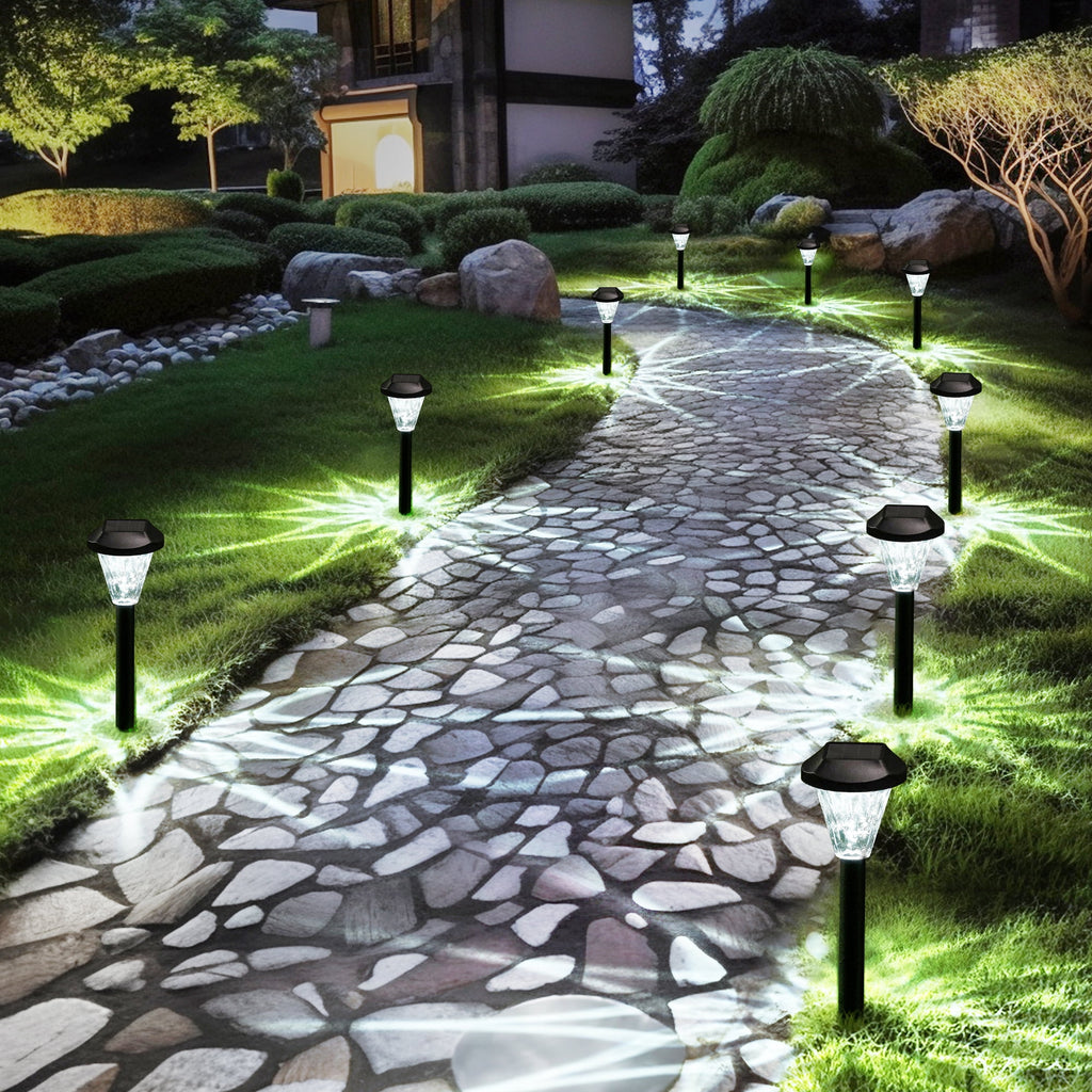 Gigalumi Solar Landscape Lights Contemporary Waterproof Cold White 10-Pack