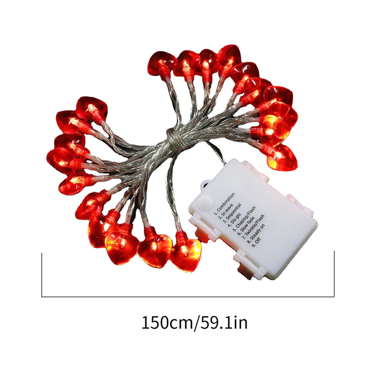 XGFHYJEH 5ft Valentines Day Decorations, Valentines Day Lights, Valentines String Lights, Valentine's Day Decor, Heart String Lights, Battery Operated