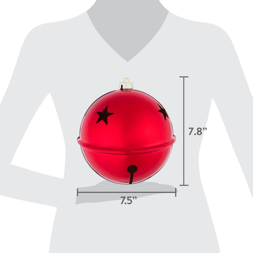 2-Count Silver Jumbo Bell Shatterproof Christmas Ornaments, 8", by Holiday Time