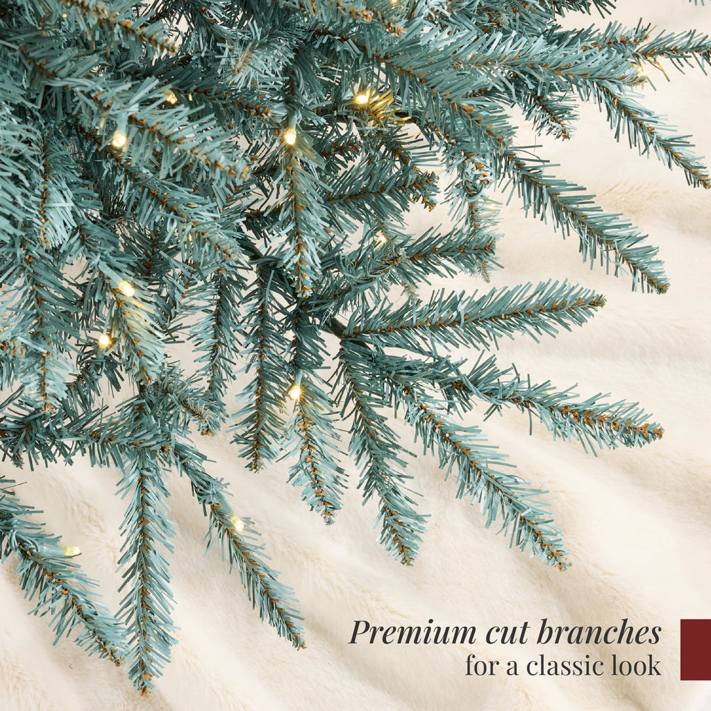 Best Choice Products 6ft Pre-Lit Premium Nordic Fir Artificial Full Christmas Tree w/2-in-1 Twinkle LEDs Blue Spruce