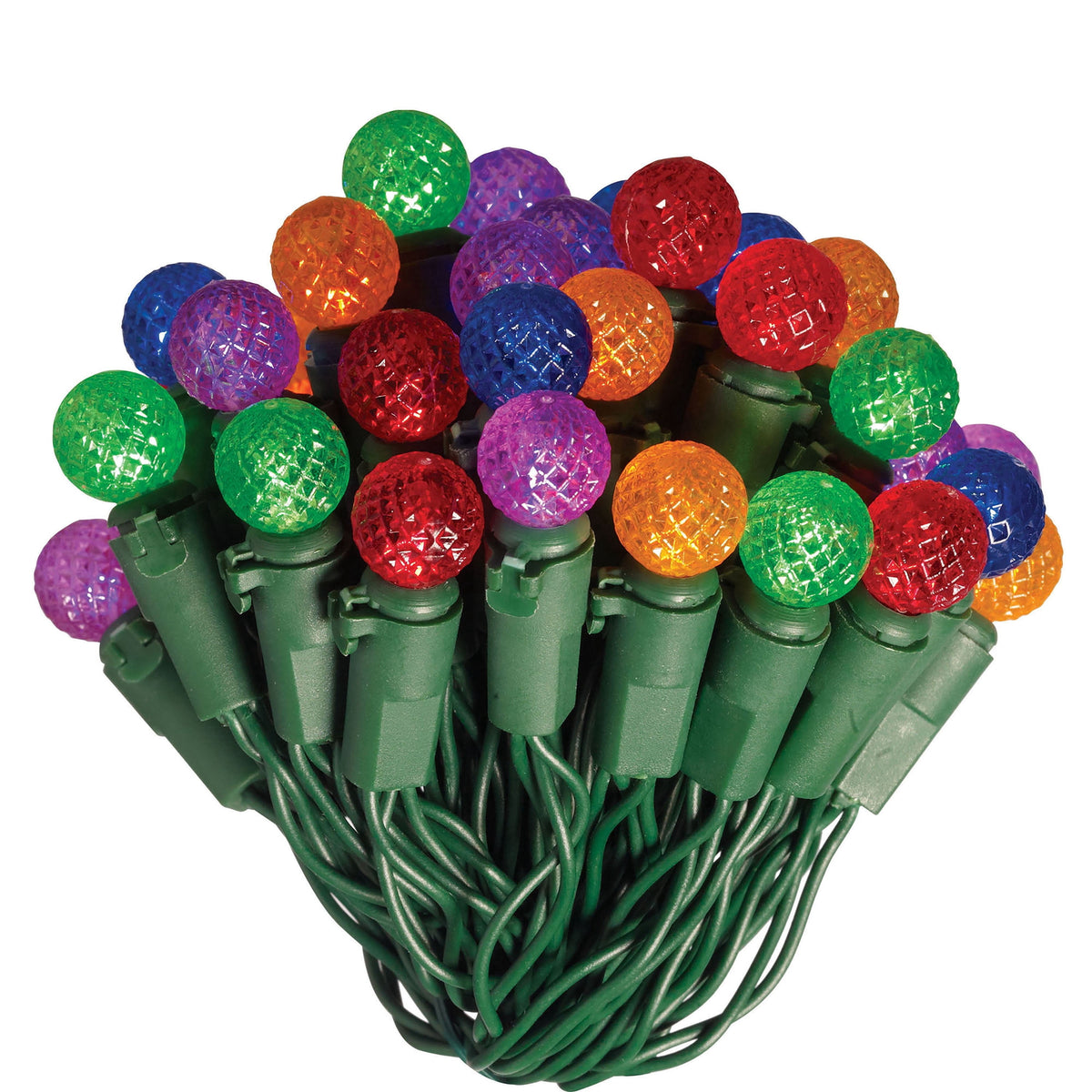 Indoor/Outdoor 50-Count LED 8-Function G12 Christmas String Lights, Warm White, Green Wire, 12.5', by Holiday Time