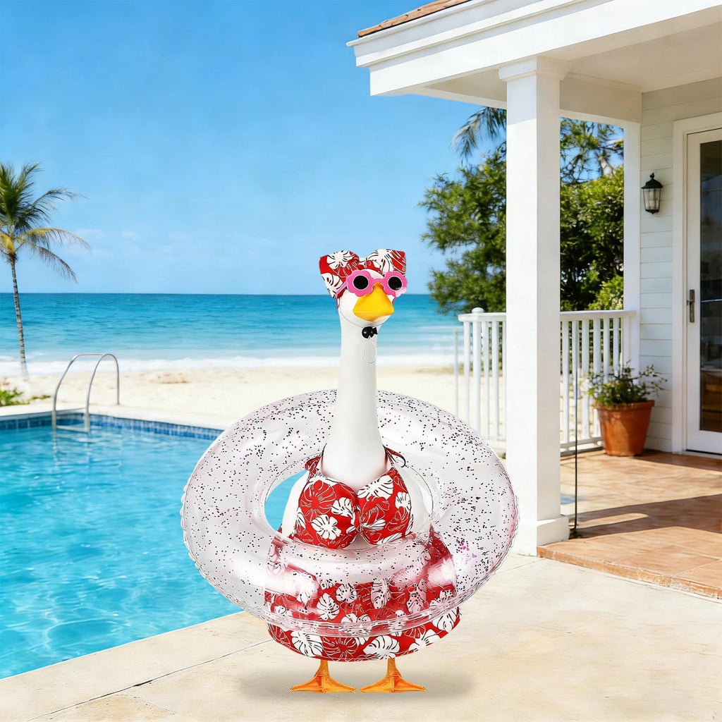 Lzobxe Porch Goose Clothes, Casual Style Lawn Yard Garden Decor for 23" High Cement or Plastic Geese, Goose Costume for All Season and Occasiona