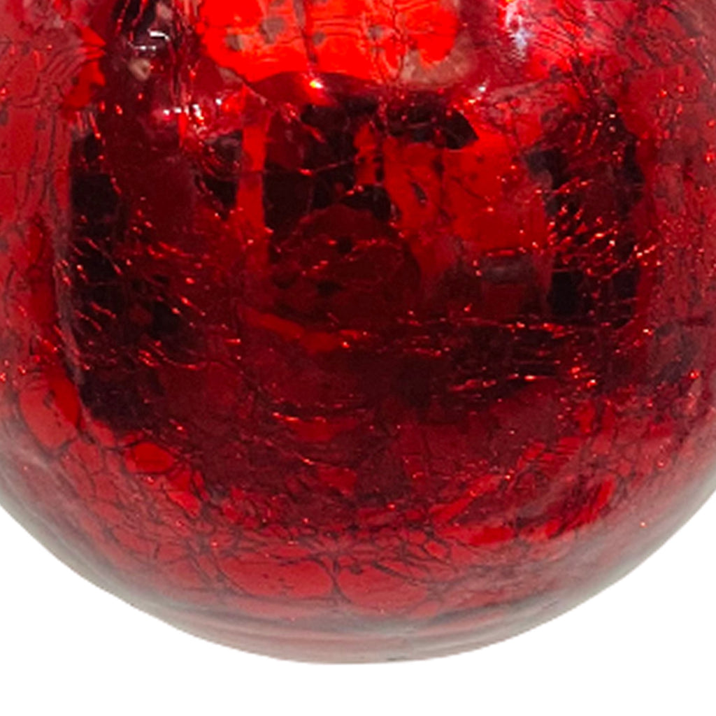 Red Crackle Glass Ball Christmas Ornament, 4", by Holiday Time