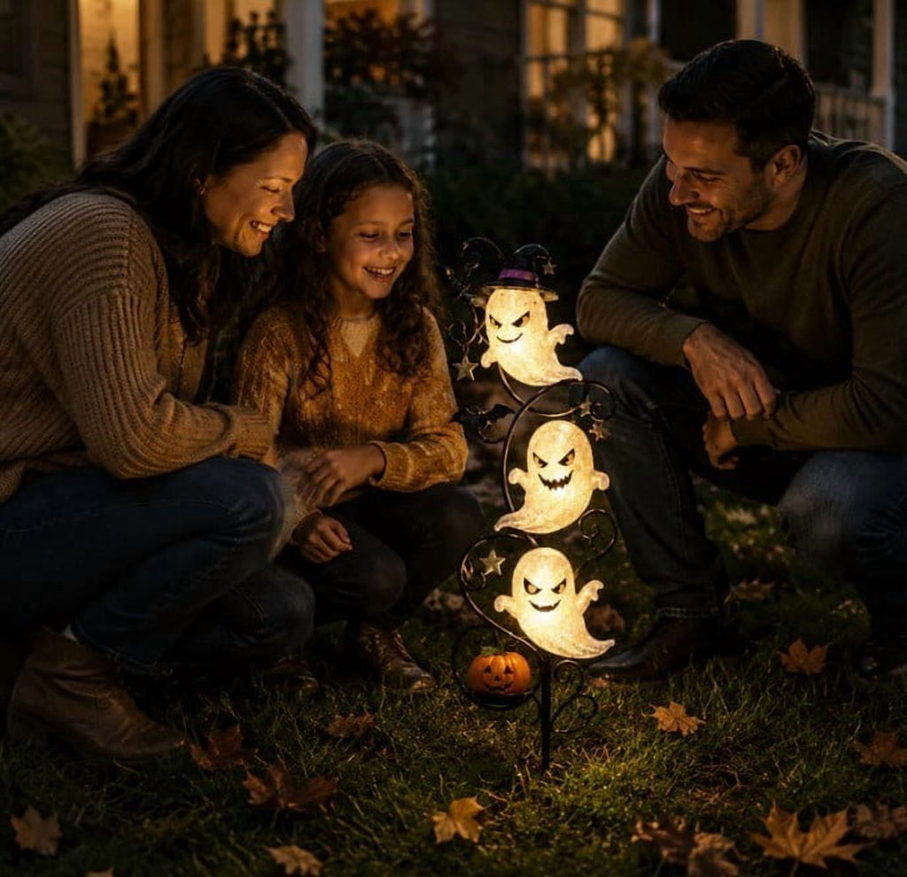 Stijggn Halloween Pumpkin Stake Solar Garden Lights, Waterproof Multi Branch Little Pumpkin Lantern Garden Stake Lights Outdoor Walkway Yard Garden Decoration