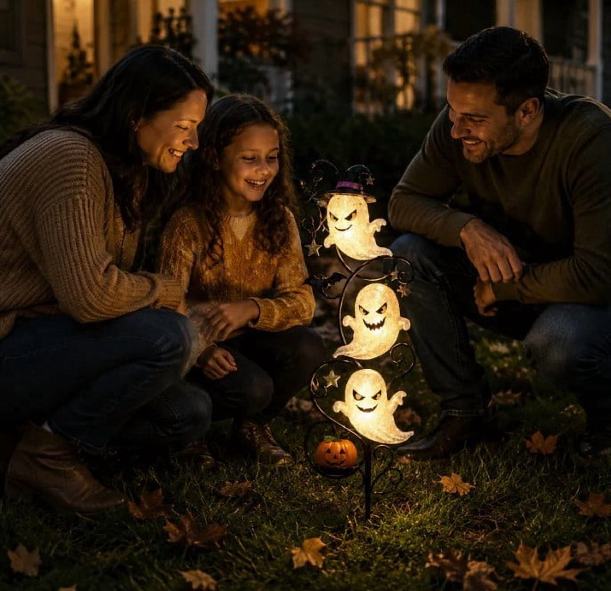 Stijggn Halloween Pumpkin Stake Solar Garden Lights, Waterproof Multi Branch Little Pumpkin Lantern Garden Stake Lights Outdoor Walkway Yard Garden Decoration