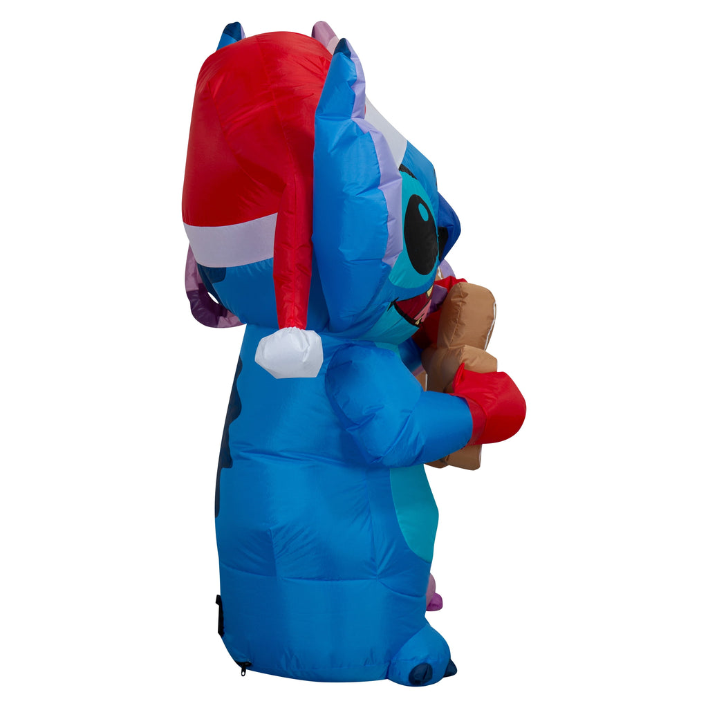 Gemmy Airblown Disney Stitch and Angel Gingerbread Scene Christmas Inflatable, 4-Ft, LED Yard Decor
