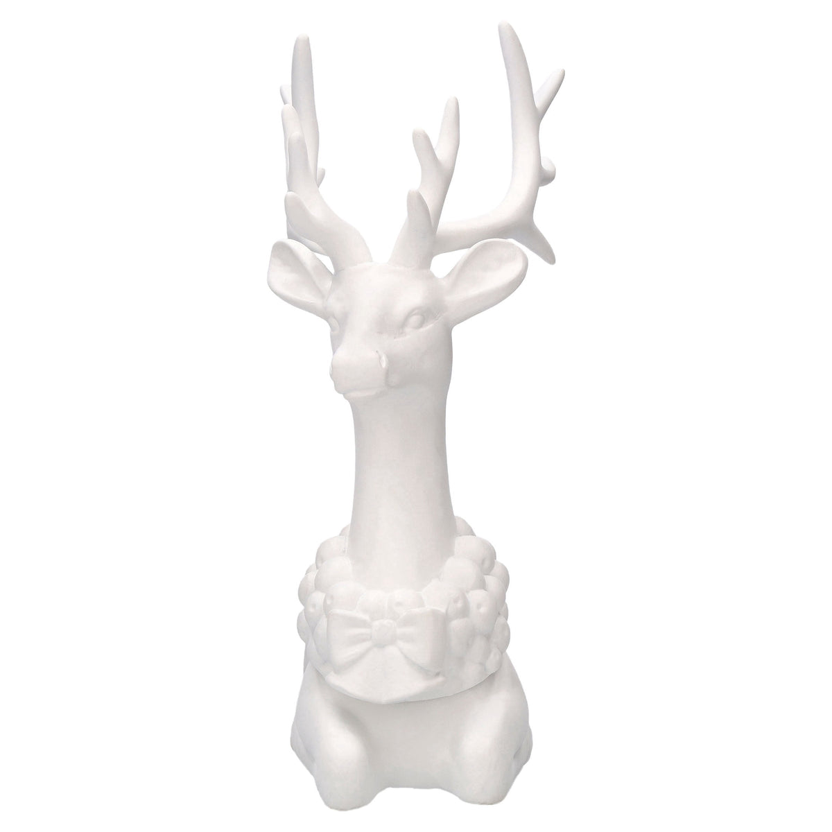 Blow Mold Sitting Deer Christmas Decoration, White, 11", by Holiday Time