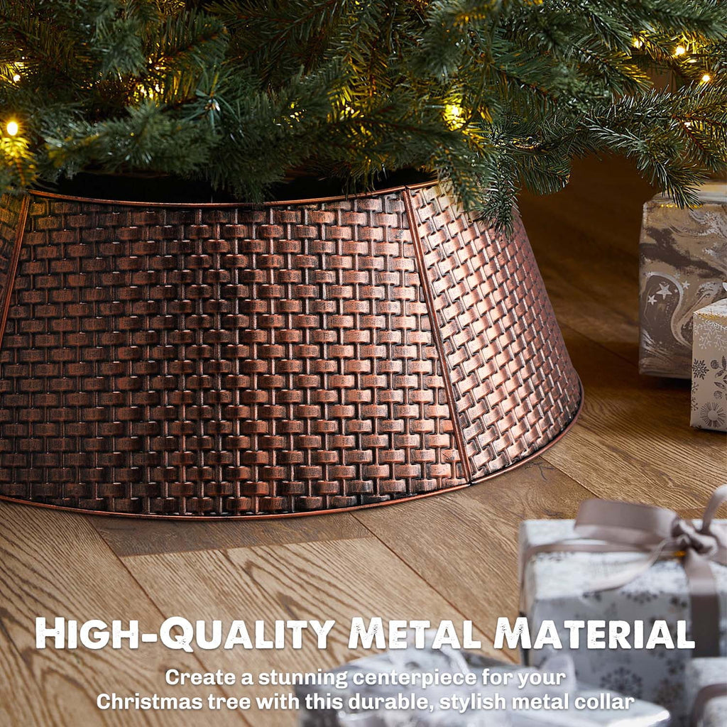 Ayieyill 28 inch Christmas Tree Collar, Christmas Tree Skirt for Christmas Tree Decorations | Metal