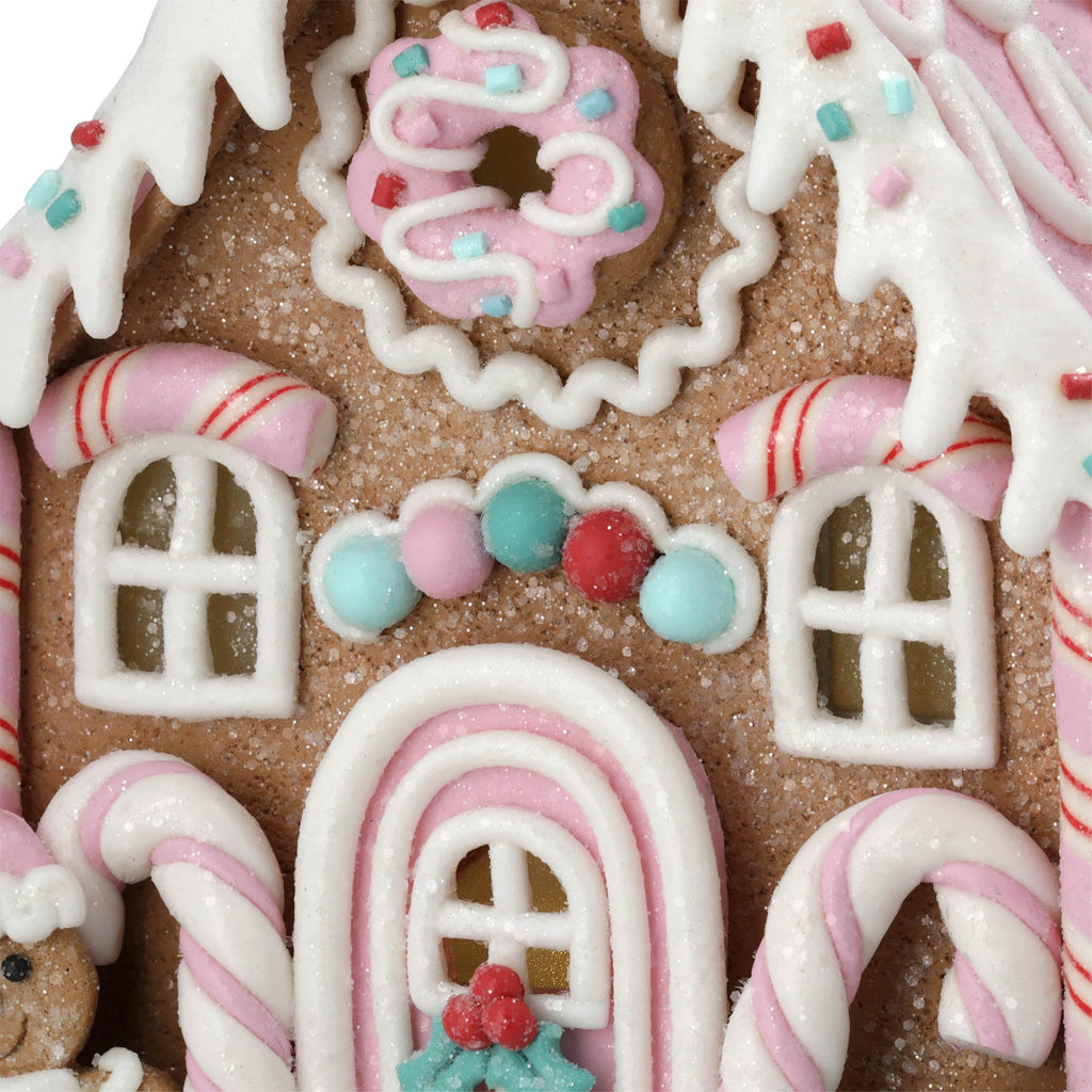 Light-Up Clay Dough Gingerbread Village House Christmas Decoration, Multicolor, 8", by Holiday Time
