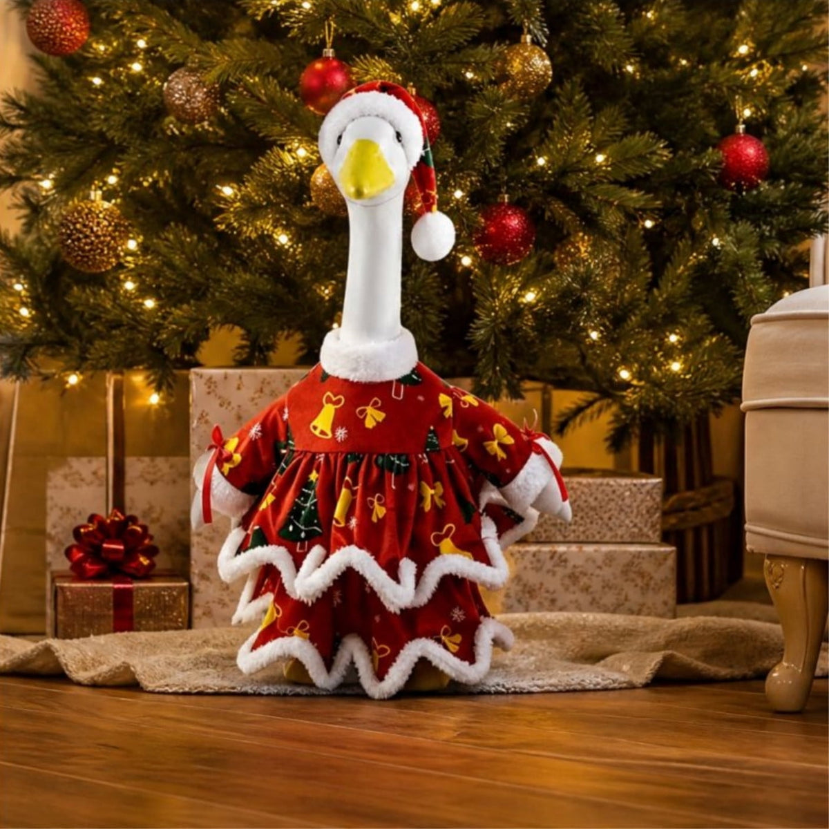 Lzobxe Porch Goose Clothes, Casual Style Lawn Yard Garden Decor for 23" High Cement or Plastic Geese, Goose Costume for All Season and Occasiona