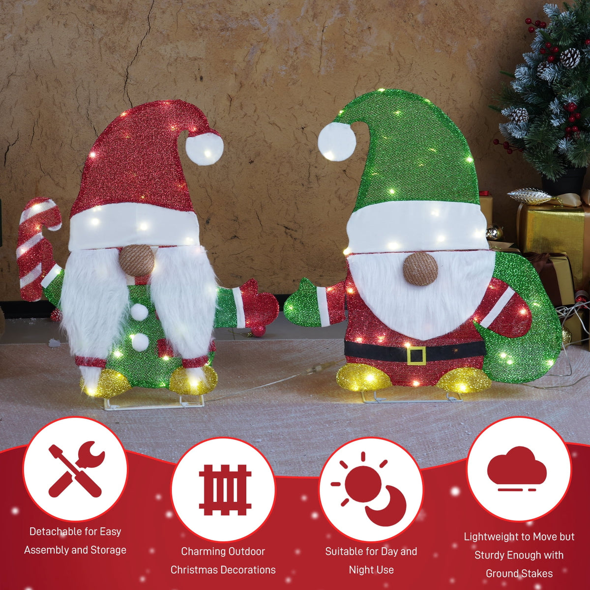 Ktaxon Penguin Christmas Lighted Outdoor Decoration for Holiday Lawn Garden Party