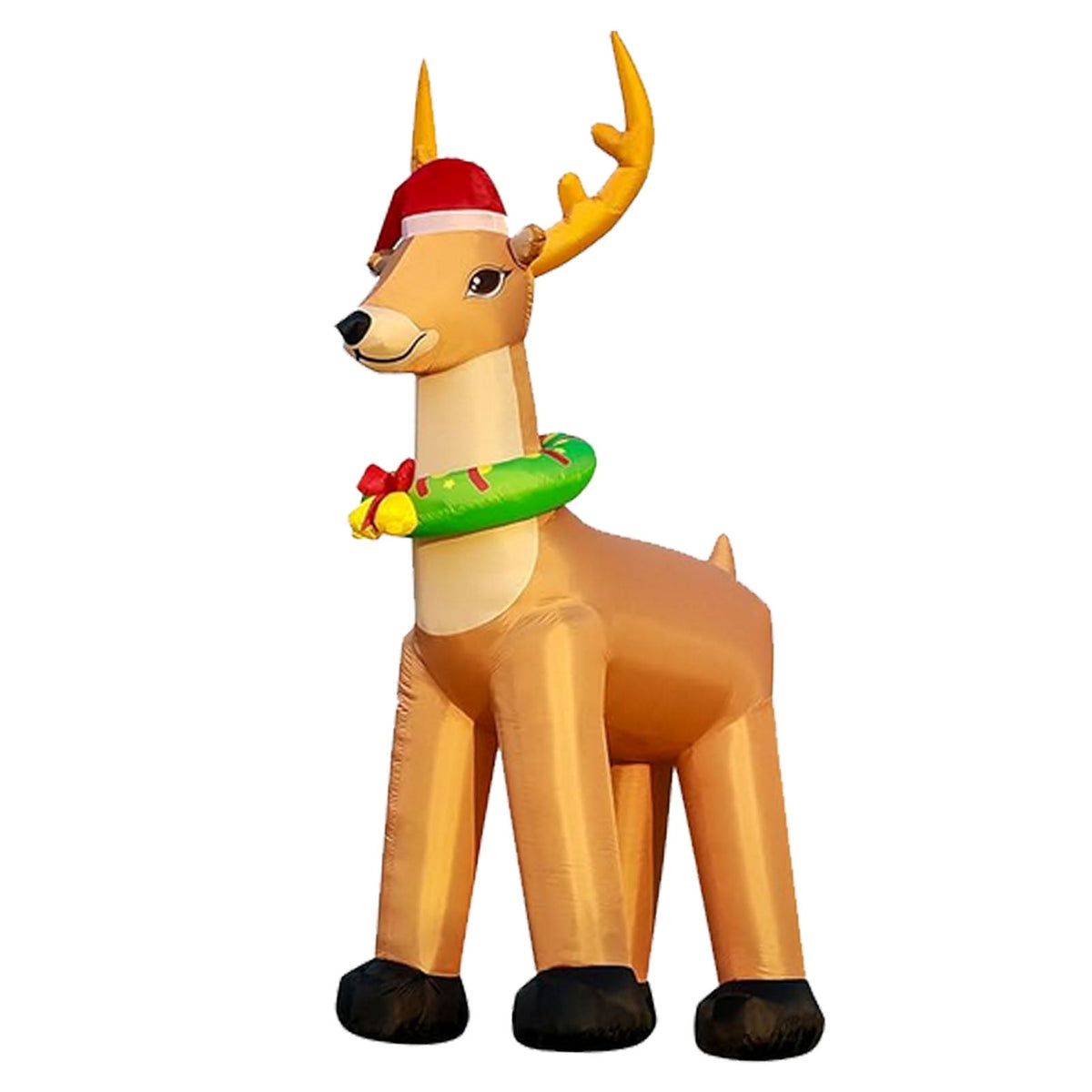 12FT Giant Christmas Inflatable Reindeer Decoration with Chasing LED Lights,Blow Up Yard Decoration for Party Garden Yard Lawn Decor