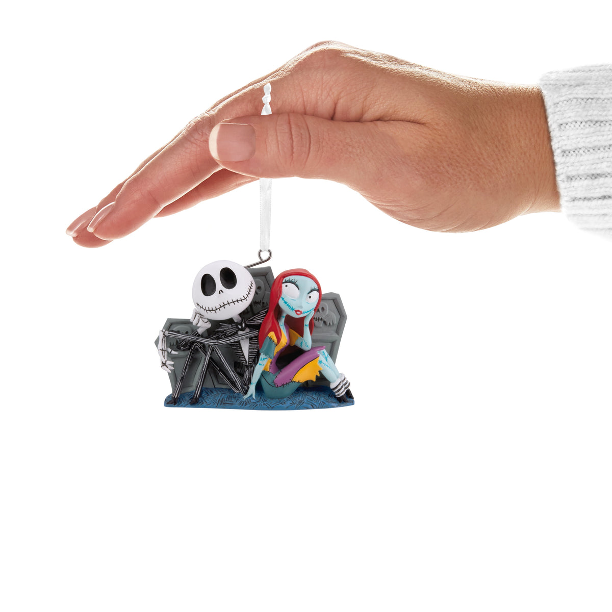 Hallmark Christmas Ornament (Disney Jack, Sally with Tombstones), 1 Count