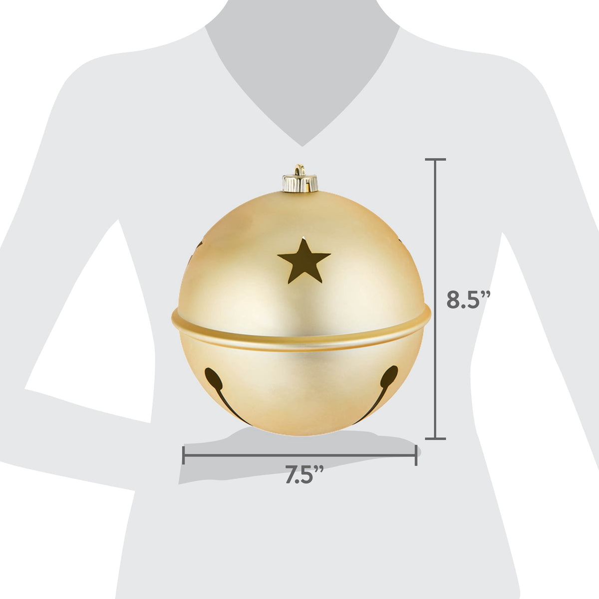 2-Count Silver Jumbo Bell Shatterproof Christmas Ornaments, 8", by Holiday Time