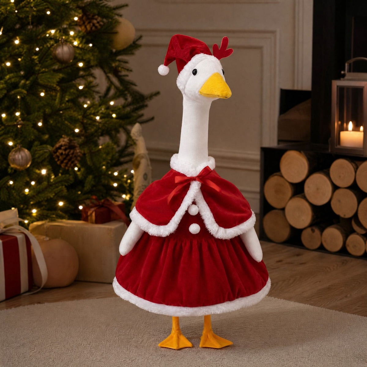 Lzobxe Porch Goose Clothes, Casual Style Lawn Yard Garden Decor for 23" High Cement or Plastic Geese, Goose Costume for All Season and Occasiona